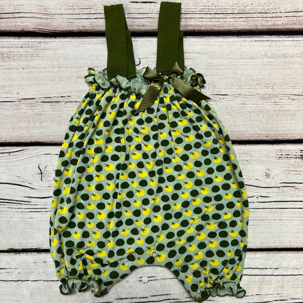 Tomato print Kickee pants romper size 6-12 months - PLEASE READ